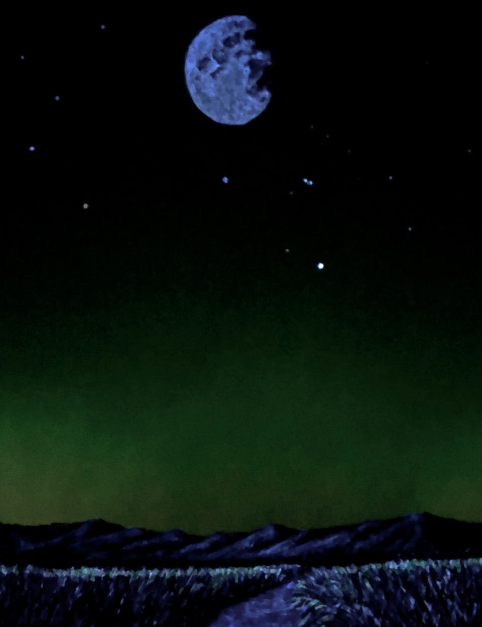 Moon with Mars and Venus over the Front Range